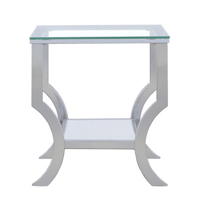 Chrome Glass Square Top End Table