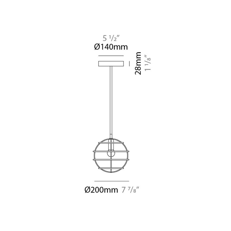 Sphere 1 - Light Single Globe Pendant, Brass