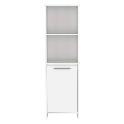 Armoire de cuisine, armoire à porte simple, tablettes intérieures et extérieures, finition blanche