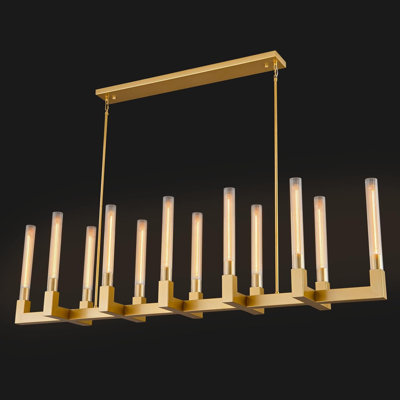 Lustre campagnard à DEL en verre 12 lumières Naviel