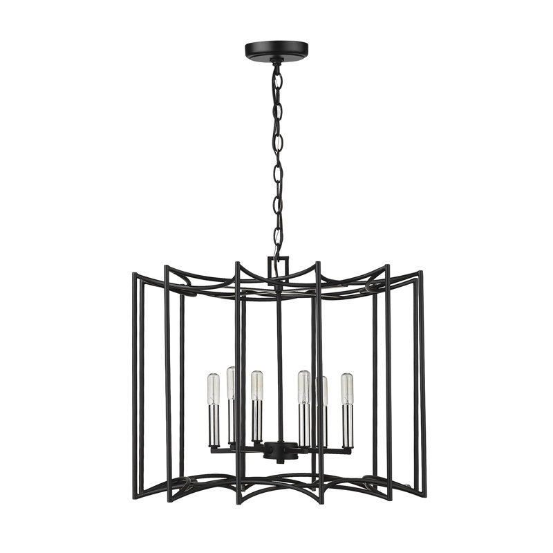 Lustre tambour unique à 6 lumières