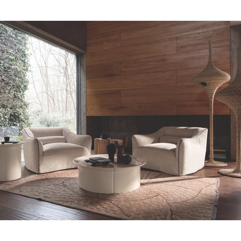 Brise Coffee Table, Cream, 18.11" Diameter