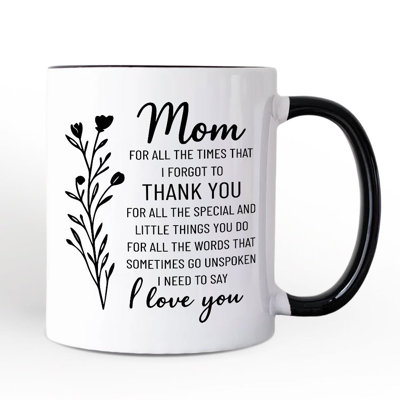 Thank You Mom Mug, Minimalist Mama Gift with Custom Name