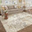 Tapis lavable moderne abstrait or grisâtre-743052118-760678849