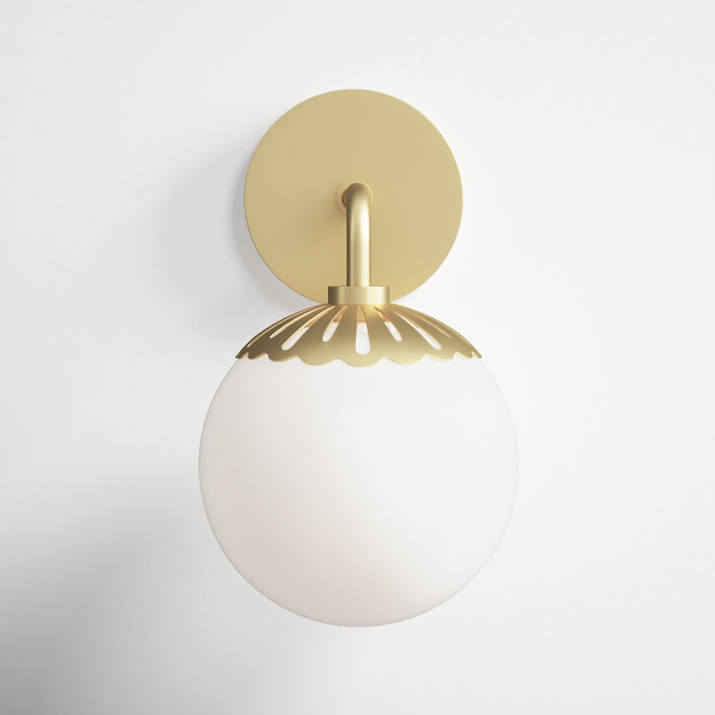 Deniaud Bath Sconce, Aged Brass, Opal Matte