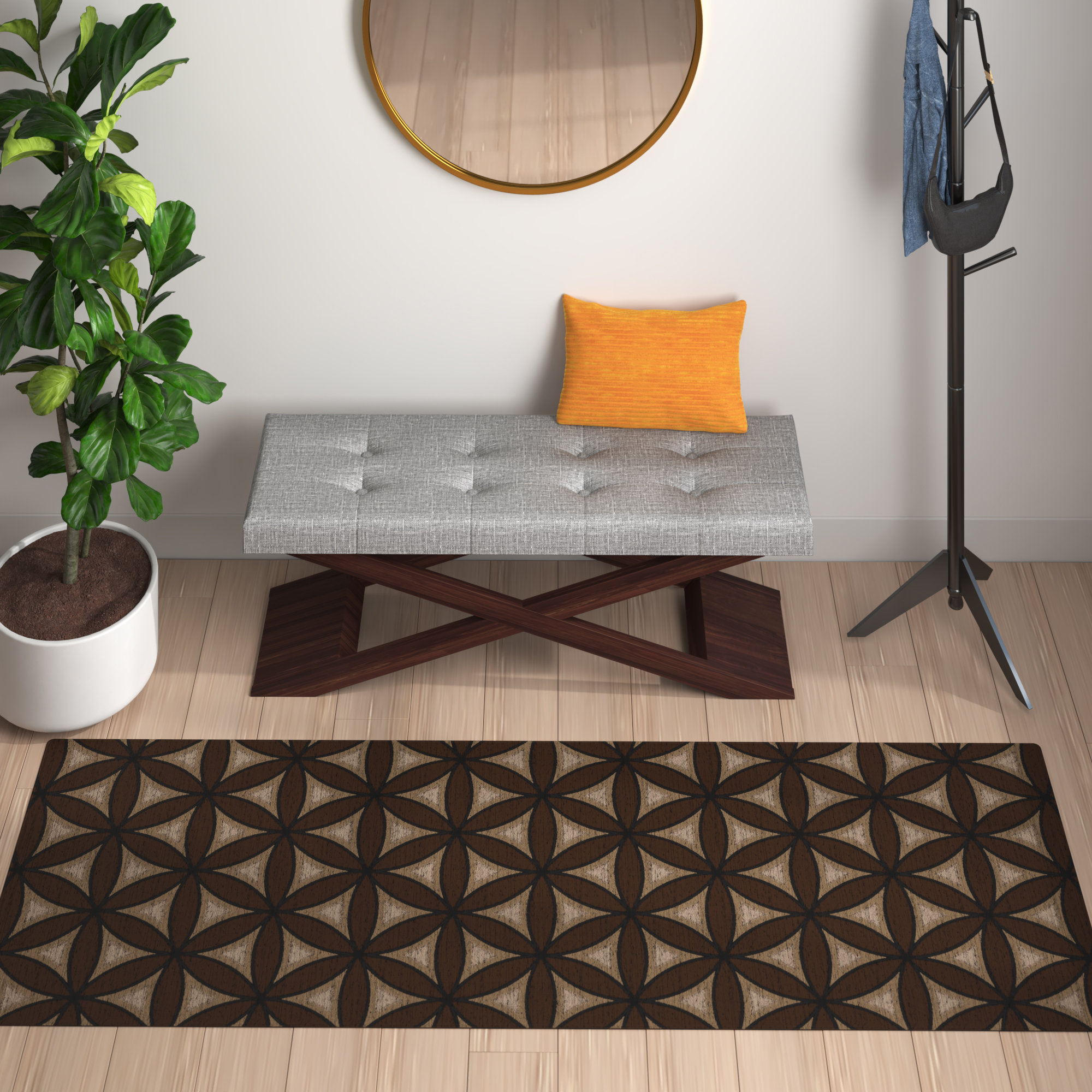 Zipcode Design™ Ferrigno Geometric Brown/Tan Area Rug | Wayfair