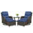 Koba 5-Piece Outdoor Conversation Set – Swivel Rocking Chairs with Ottomans & Side Table-51131191-51131192