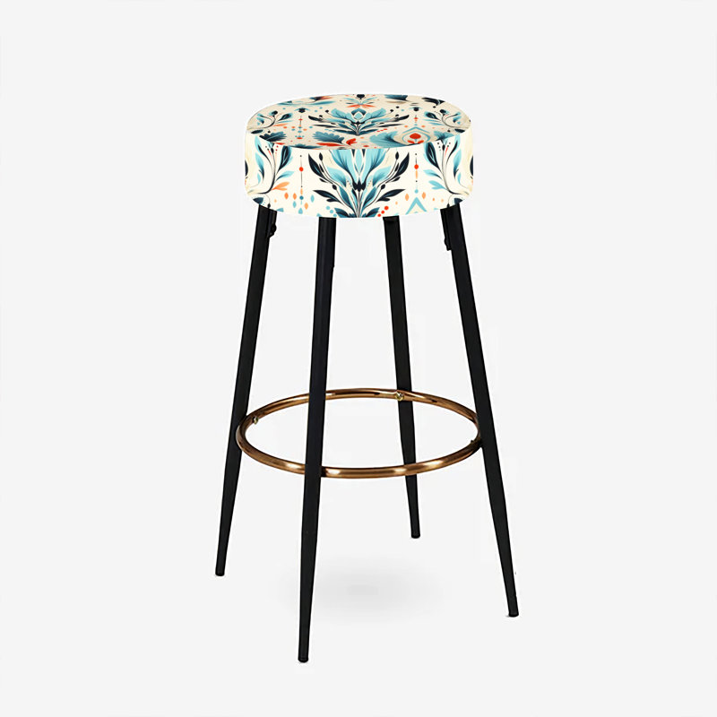 Ensemble de 2 tabourets de bar Ikat Mosaic Fusion - bleu sarcelle et beige