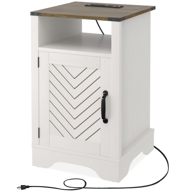 Table de bout avec prises électriques Rustic