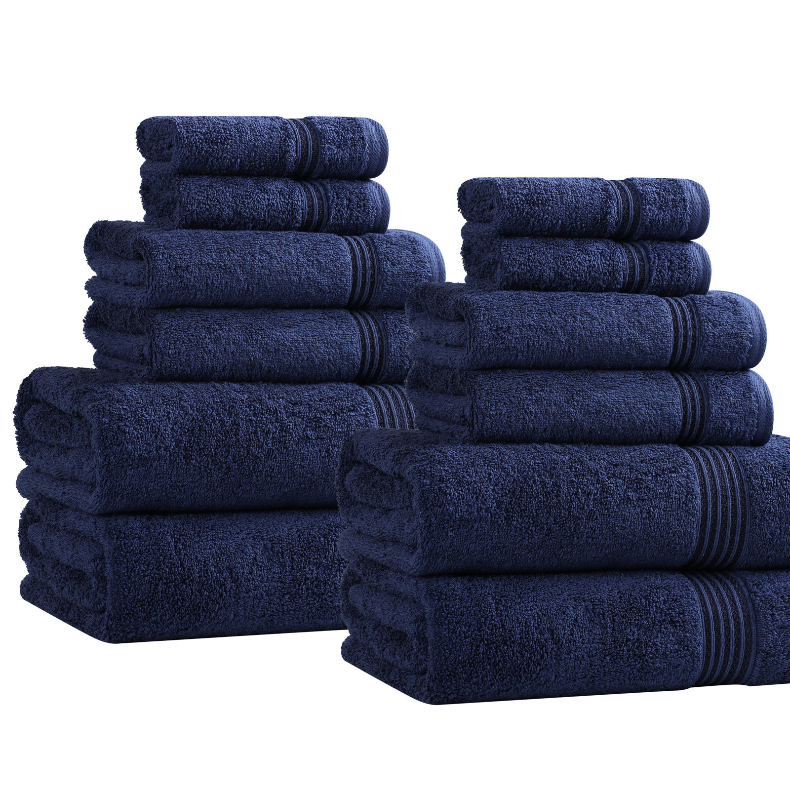 Guadlupe 12-Piece Egyptian Cotton Towel Set, Navy Blue