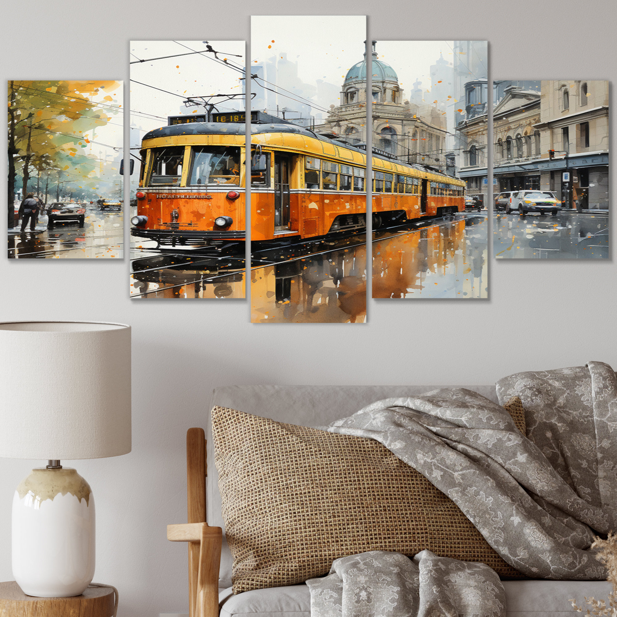Trent Austin Design® Coral Beige Line Art Urban Sketching II ...