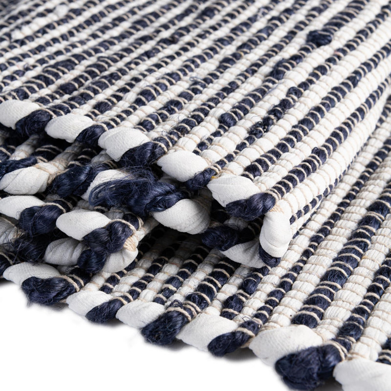 Isiahi Cotton Striped Indoor Rug, Rectangle 9' x 12'