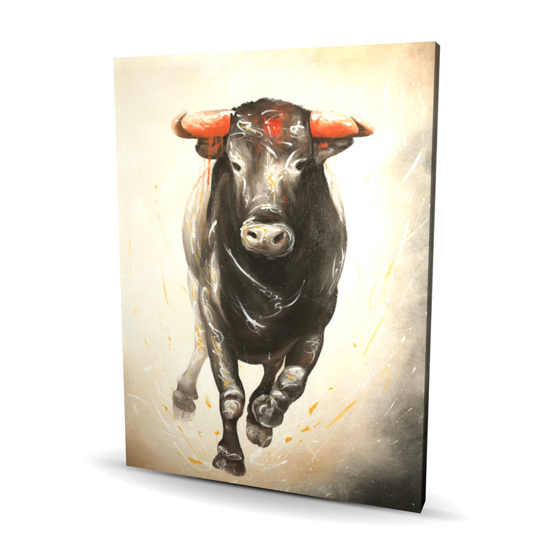 Bull Running - Western Canvas for Man Cave Home Decor