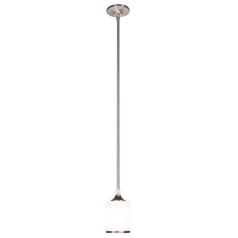 Luminaire suspendu cylindrique 1 lumière Duda, Nickel brossé