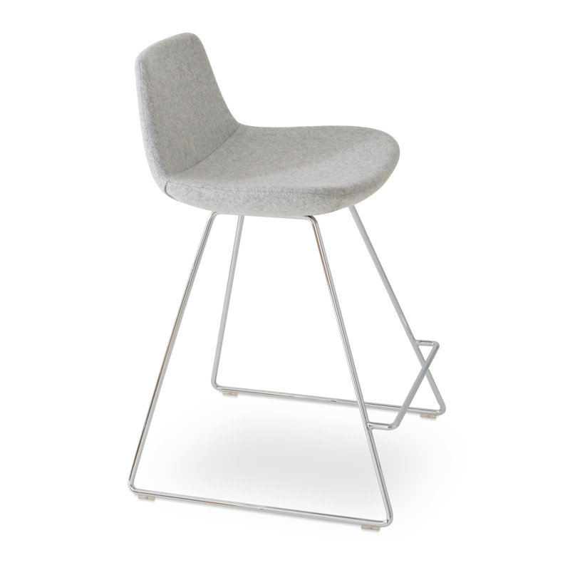 Tabouret de bar et de bar Pera, Laine argentée, Tabouret de bar (siège d'une hauteur de 29 po)