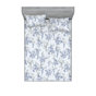 Bleu ciel pâle / motif floral gris pâle 4