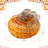 6"D Fall Multi Stripes Glass Pumpkin