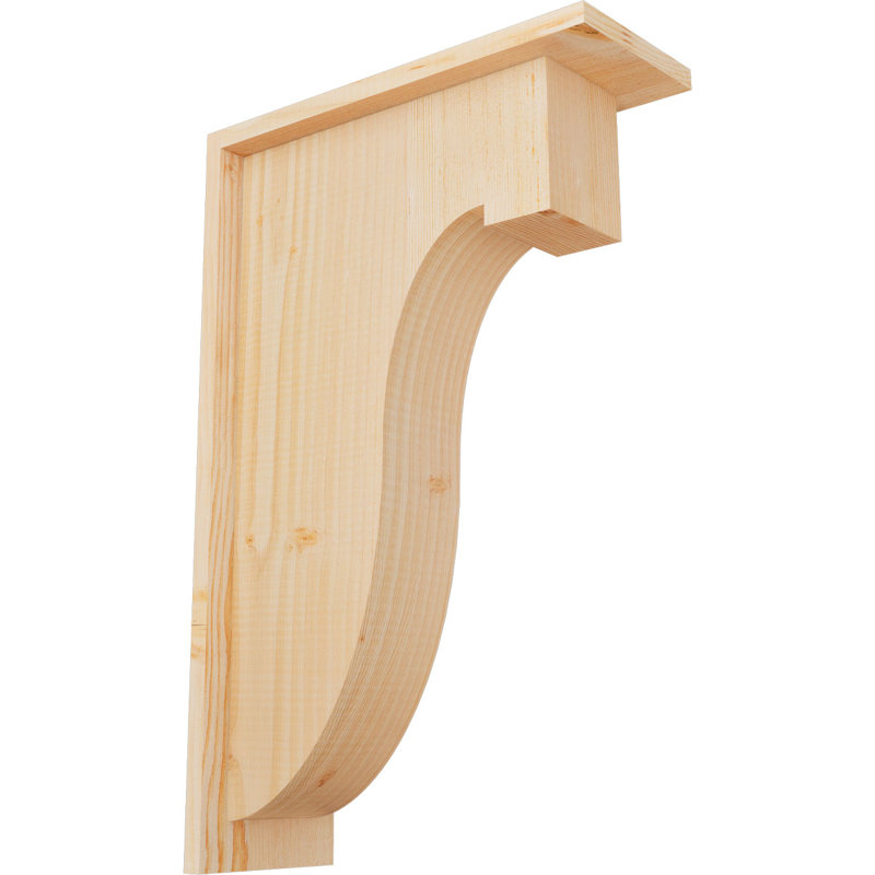 Corbeau Del Monte avec contre-plaque, H 22 po x l 5,5 po x P 14 po, Sapin de Douglas, Lisse