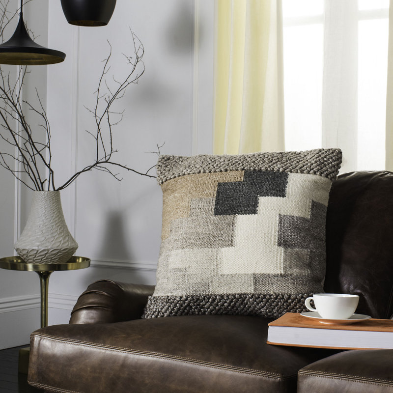 Plaid Wool Throw Pillow