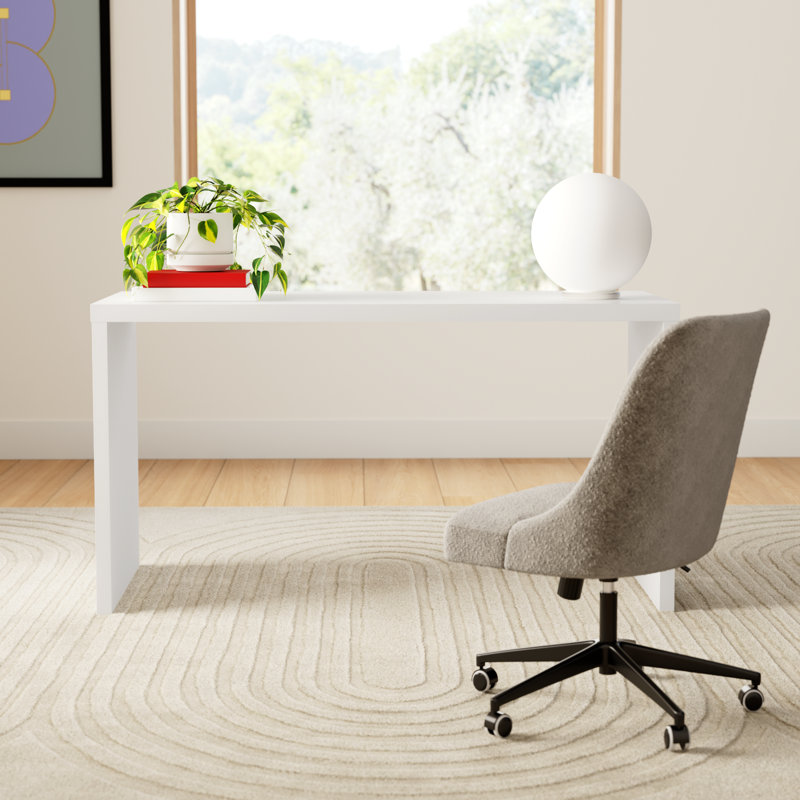 Carson 55.12'' W Manufactured Wood Writing Desk, White