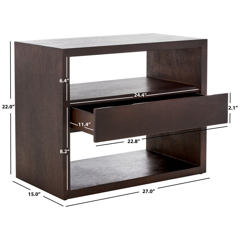 Brilan 27'' W Nightstand, Dark Oak