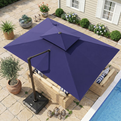13' X 10' Rectangular Cantilever Umbrella, Weighted Base Included