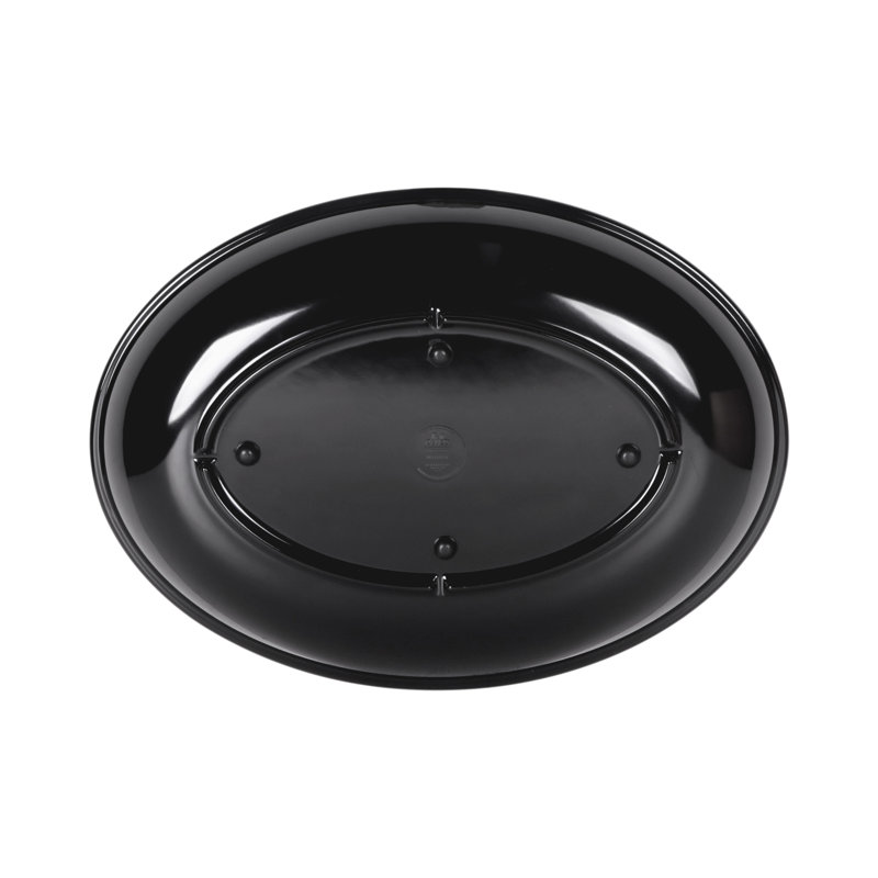 Elite Global Solutions Melamine Platter, Black, 2" H x 16" W x 12" D