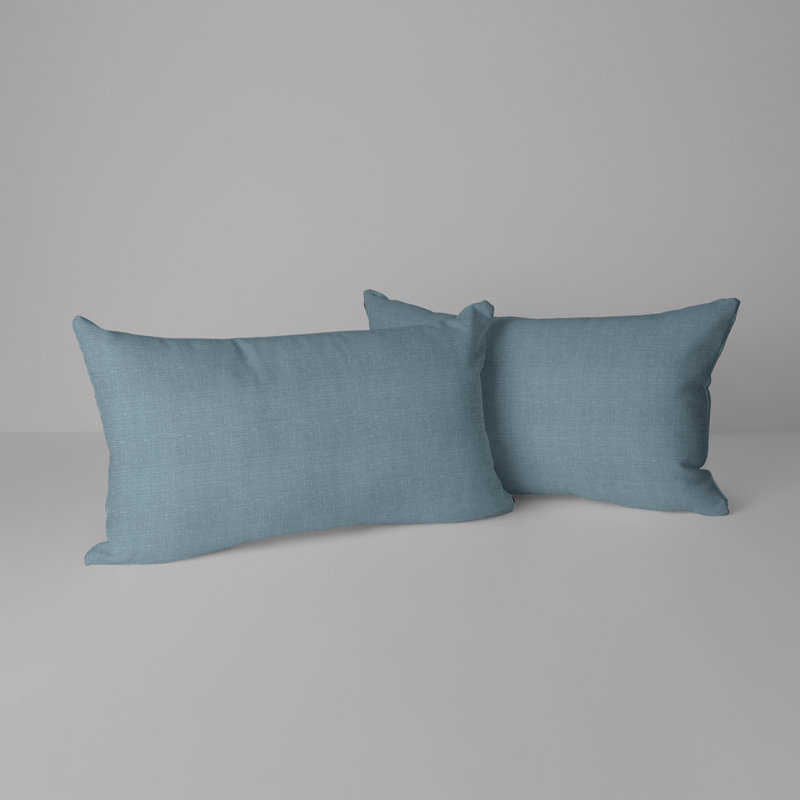 Housse de coussin rectangulaire S&G Slubb, Bleu moyen