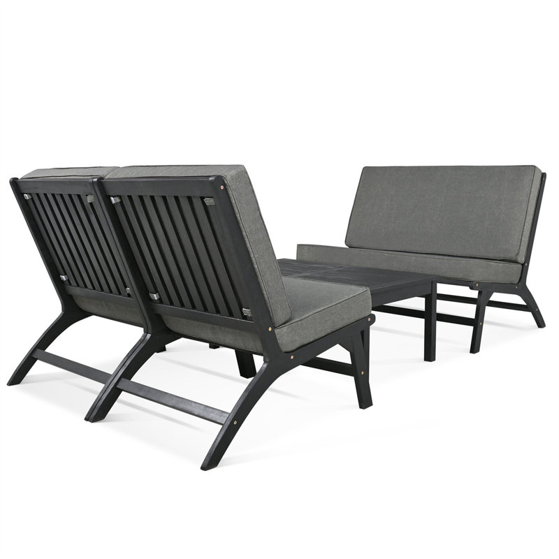 4 - Person Patio Conversation Set, Black