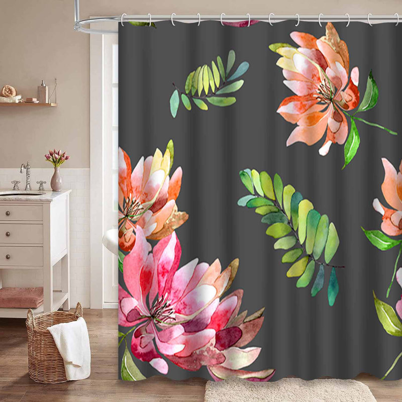 Rideau de douche avec 12 crochets, L 72 po x l 78 po