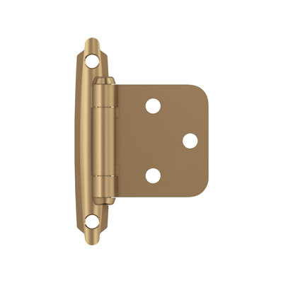 Variable Overlay Self Closing Face Mount Champagne Bronze Cabinet Hinge - 1 Pair