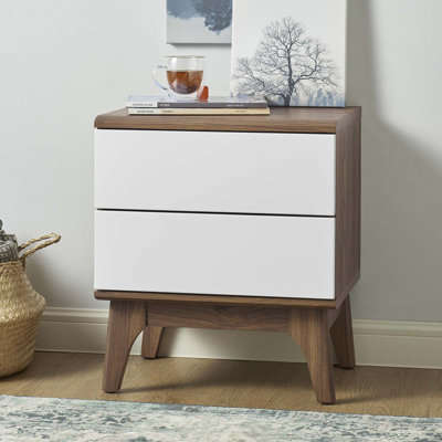 Envision 2-Drawer Nightstand In Walnut White
