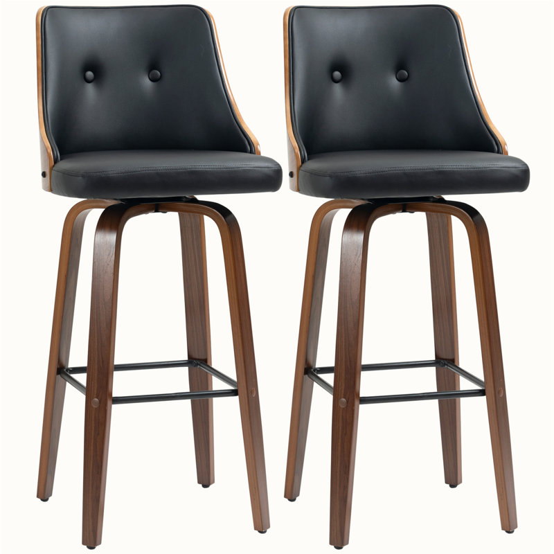 Chic ensemble de tabourets de bar pivotants en cuir synthétique, transformant votre espace bar