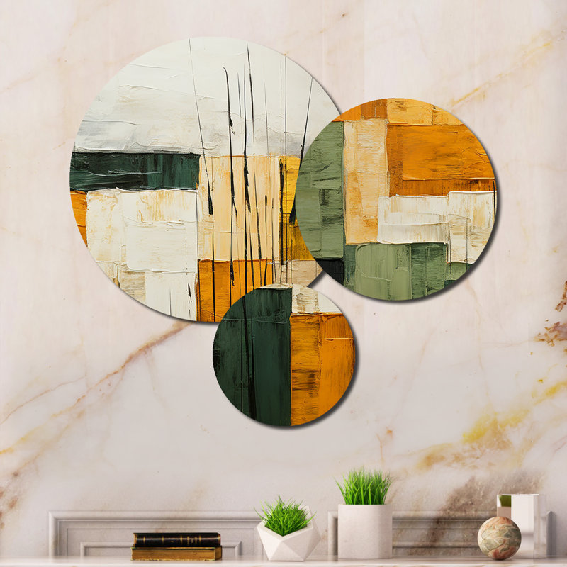 Cubism Geometric Plains I Abstract Wall Decor on Metal