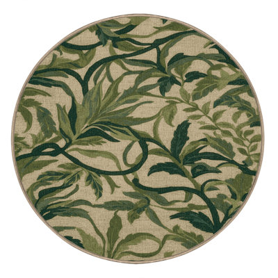 Washable Tropical Vines Hawaiian Area Rug