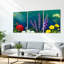 Tableau sur toile tendue « Jardin floral » (Ensemble de 3)-805482792