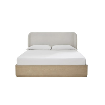Lucie Linen Upholstered Wingback Bed
