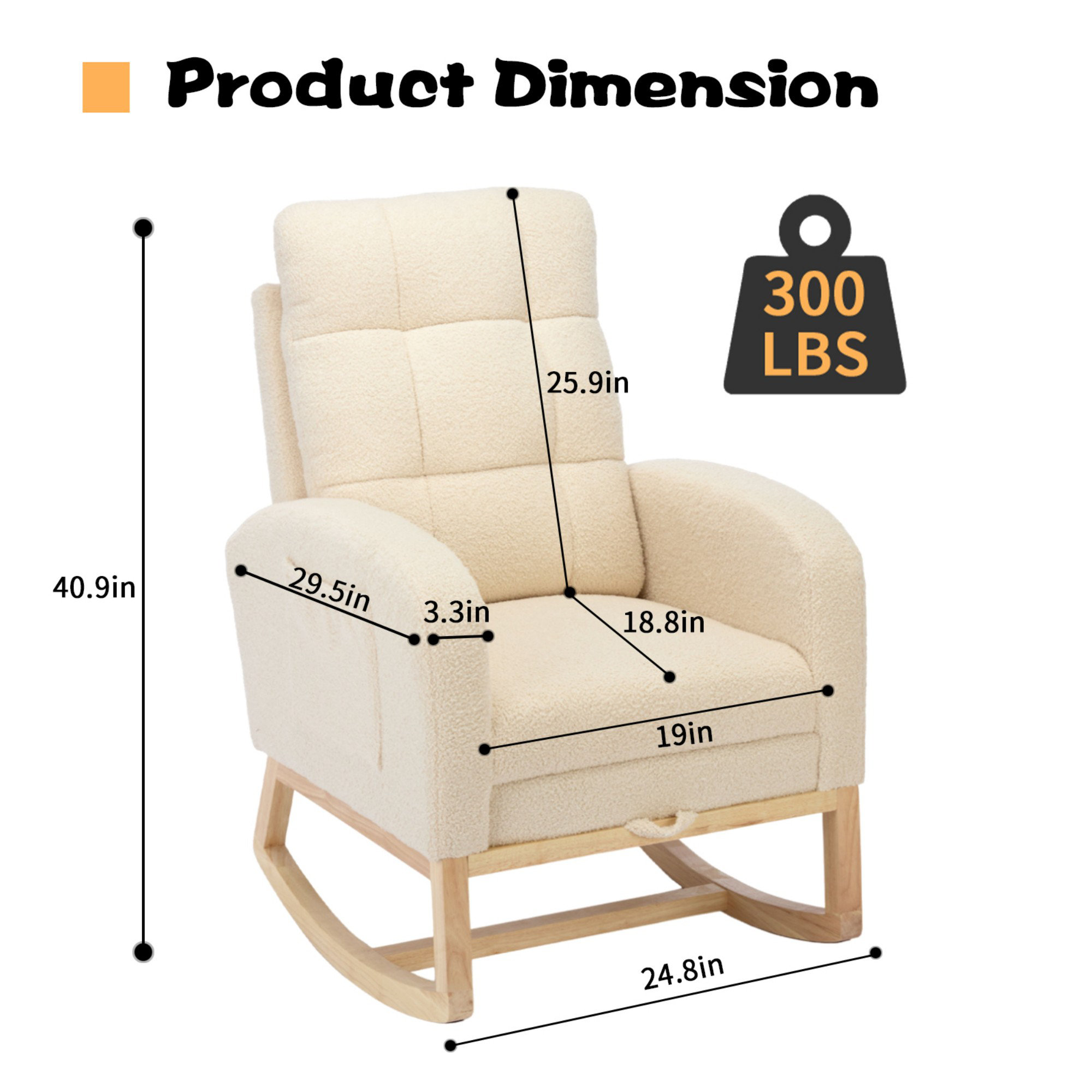 George Oliver Nursery Rocking Chair with Adjustable Footrest for Living ...