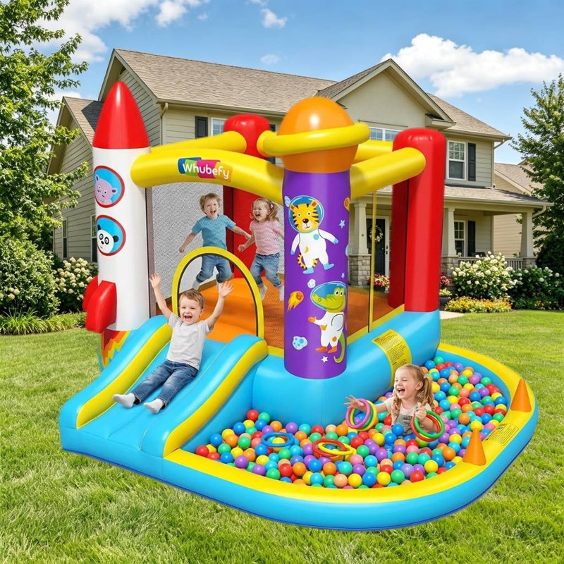 Jeu gonflable gonflable avec piscine à balles, château sauteur avec ventilateur pour enfants