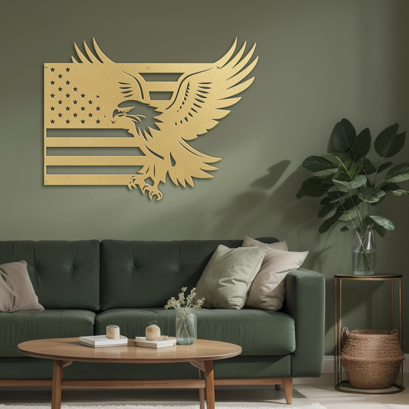Décoration murale en métal, Or, H 16 po x l 24 po x P 0,05 po