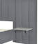 Élégant grand lit tapissier gris, ajoutant du charme à un décor de chambre à coucher moderne avec une touche de luxe-2095796247