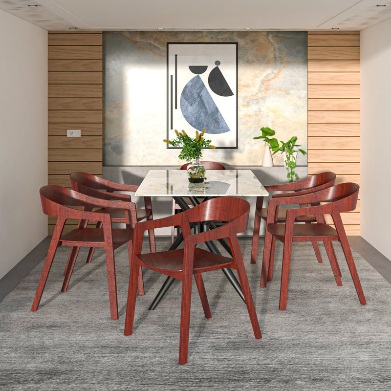 Chaise de salle à manger Rivo, Marron foncé, 1