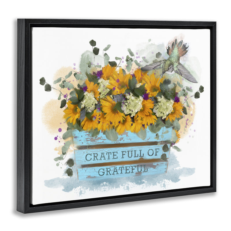 «Crate Full Of Grateful», art mural sur toile flottante par Matthew Piotrowicz, Cadre flottant noir de jais