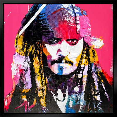 «Inspired» par Johnny Depp, art giclée sur toile avec cadre flottant vertical