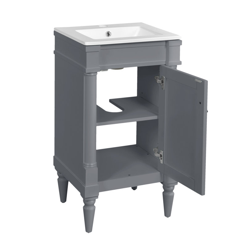 Small Space Vanity Ceramic Mdf Retro Style Bathroom Solution