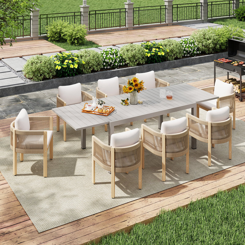 Ensemble repas d'extérieur pour 8 personnes, Grey