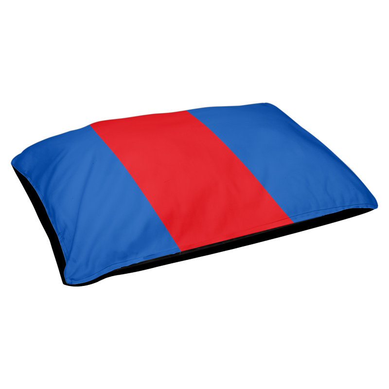 Coussin pour chien Indiana, Grand (l 40 po x P 30 po x H 6,5 po), Bleu / rouge / bleu