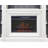 Three 8' Tall Bookcase Wall With Fireplace and Ladder, Storage Organizer, Display Shelf for Office