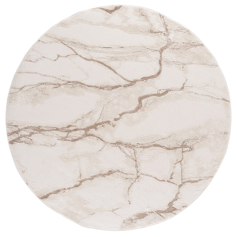 Sable 106 Performance Abstract Rug, Round 6'7"