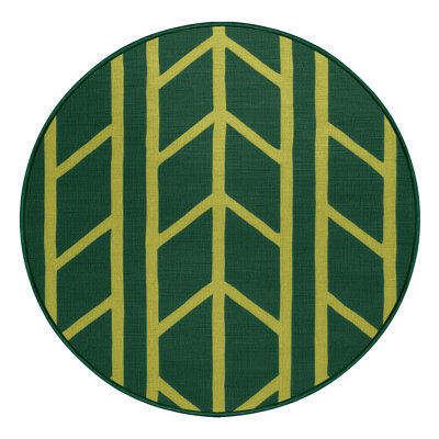 Machine Washable Trellis Green Area Rug